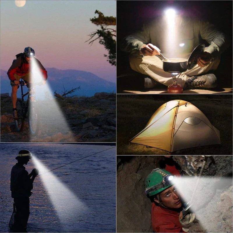 KRACHTIGE WATERDICHTE LED-KOPLAMP MET ZOOM & OPLAADBARE BATTERIJ VOOR BUITENACTIVITEITEN