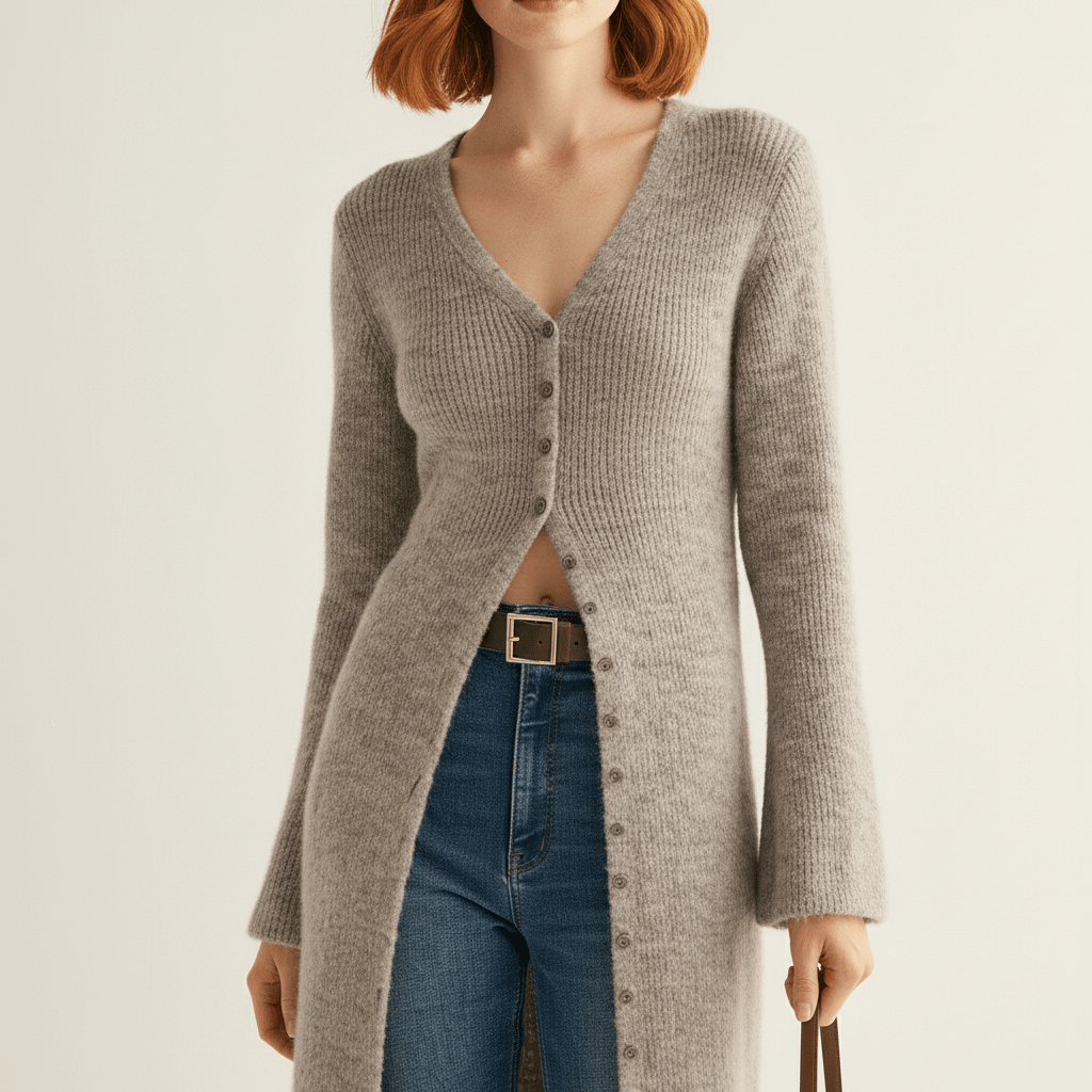 Lang vest met knoopsluiting