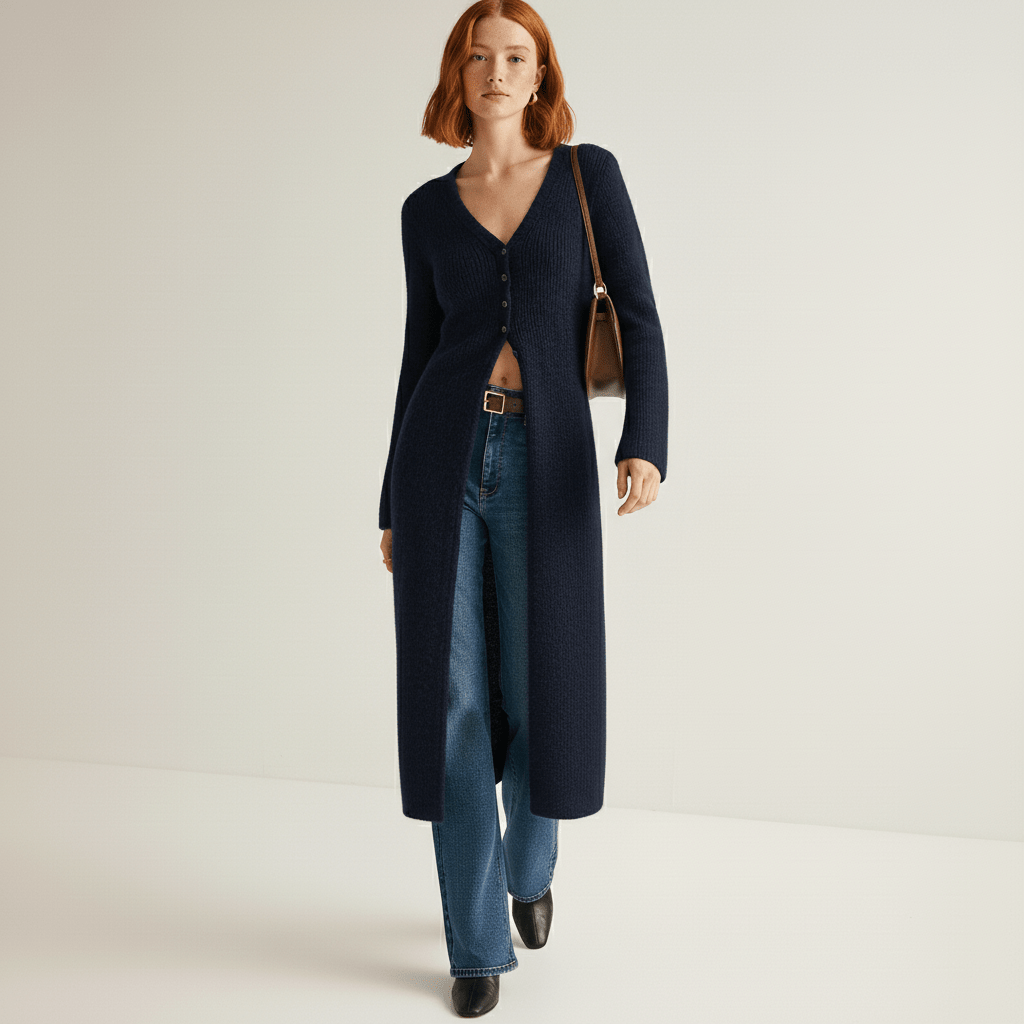 Lang vest met knoopsluiting