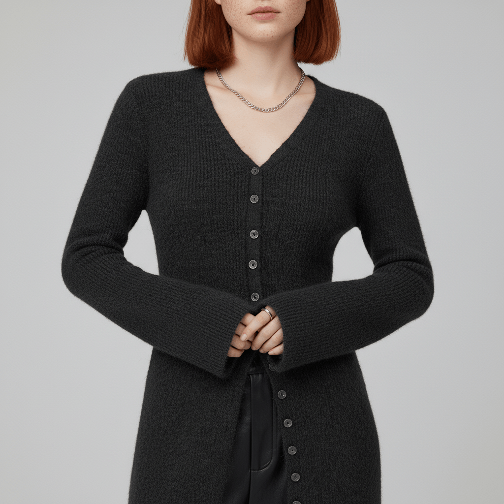 Lang vest met knoopsluiting