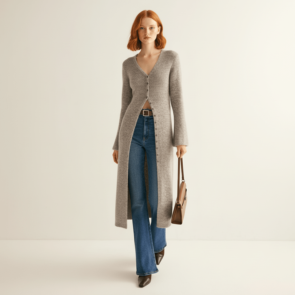 Lang vest met knoopsluiting