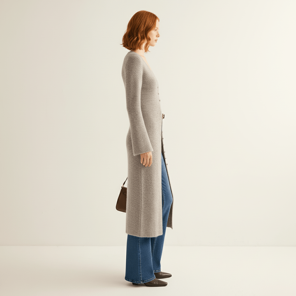 Lang vest met knoopsluiting