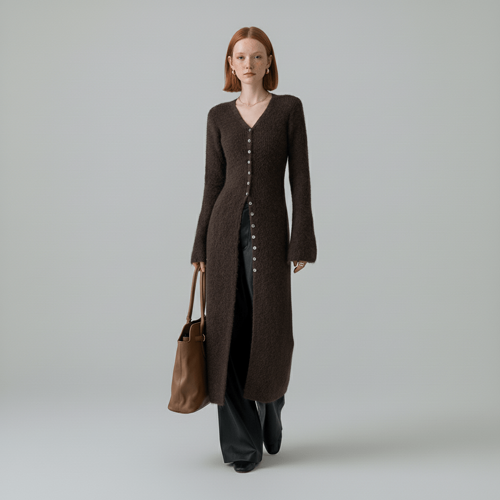 Lang vest met knoopsluiting