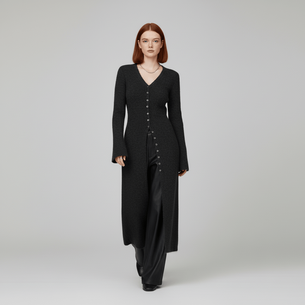 Lang vest met knoopsluiting