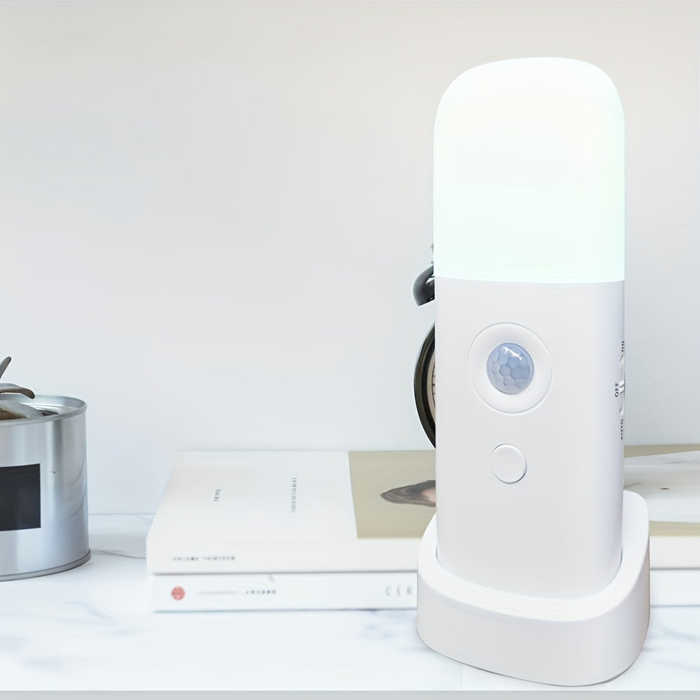 LED Nachtlamp met Bewegingssensor – USB Oplaadbaar en Verstelbare Helderheid voor Slaapkamers en Gangpaden