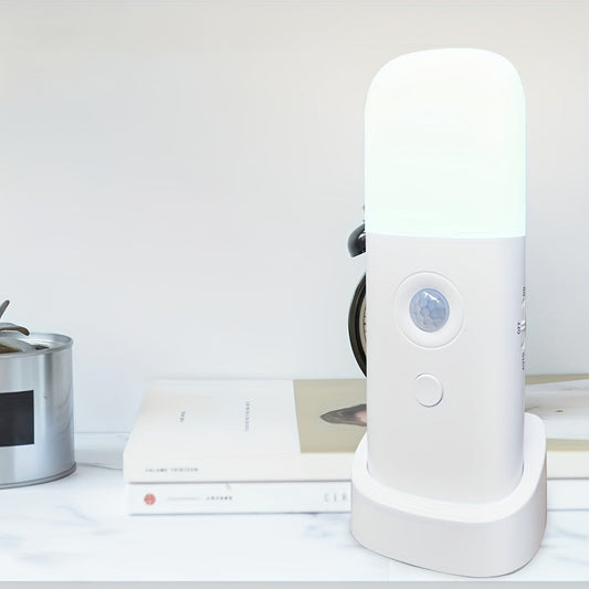 LED Nachtlamp met Bewegingssensor – USB Oplaadbaar en Verstelbare Helderheid voor Slaapkamers en Gangpaden
