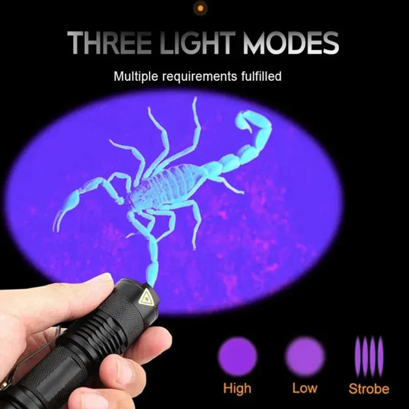 LED UV ZAKLAMP - ULTRAVIOLET INSPECTIELAMP VOOR HUISDIERURINEVLEKKEN EN VLEKDETECTIE