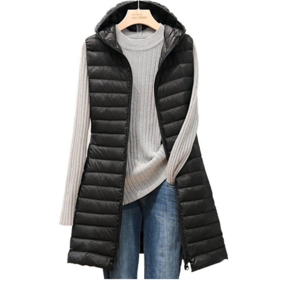 Lichtgewicht damesgilet met capuchon