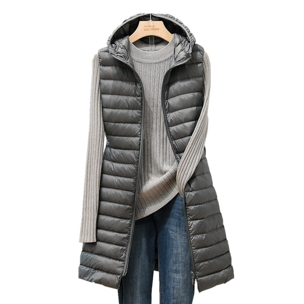 Lichtgewicht damesgilet met capuchon