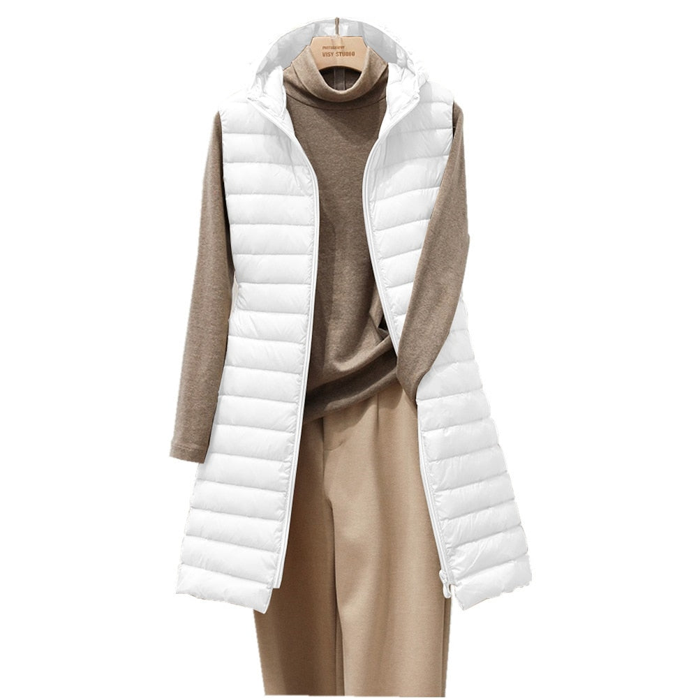 Lichtgewicht damesgilet met capuchon