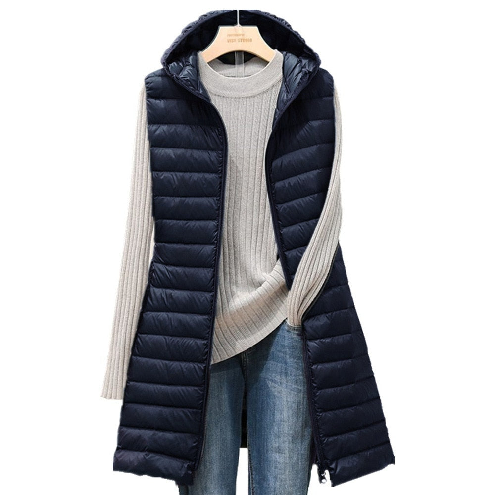 Lichtgewicht damesgilet met capuchon