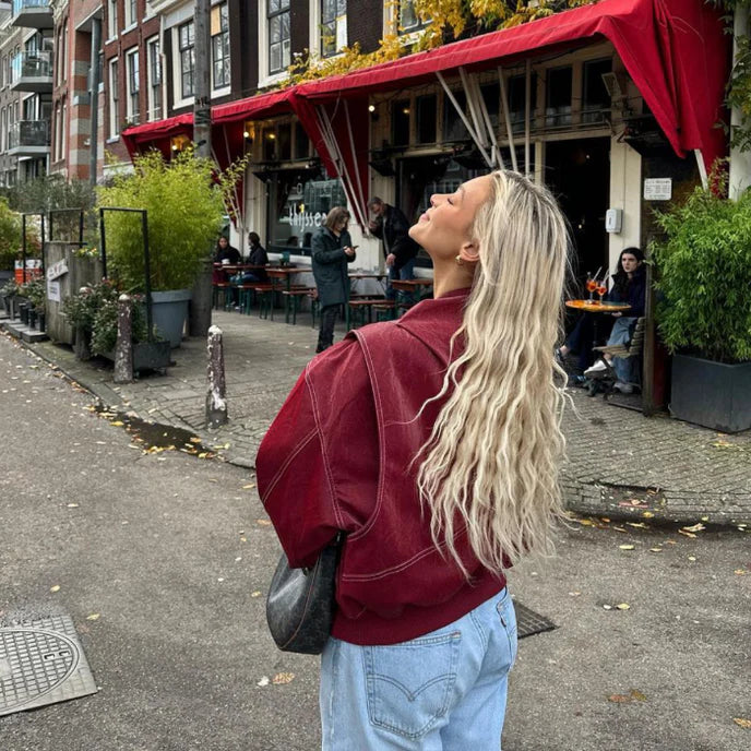 Liva | Oversized Vegan Leren Jas voor de Herfst
