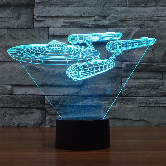 Lumora 3D Star Trek Enterprise Schip LED Lamp - Multicolor Optische Illusie Licht