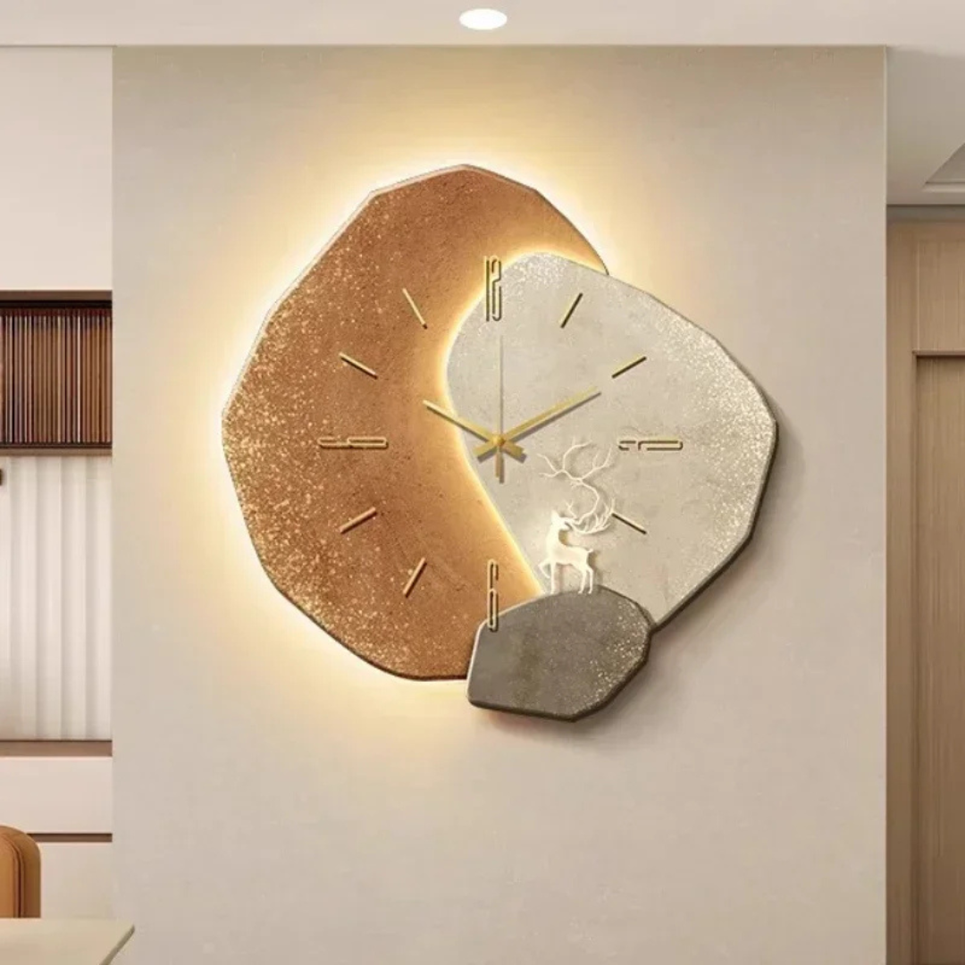 LunaWood wandklok - Natuurlijke elegantie met een zachte LED-gloed