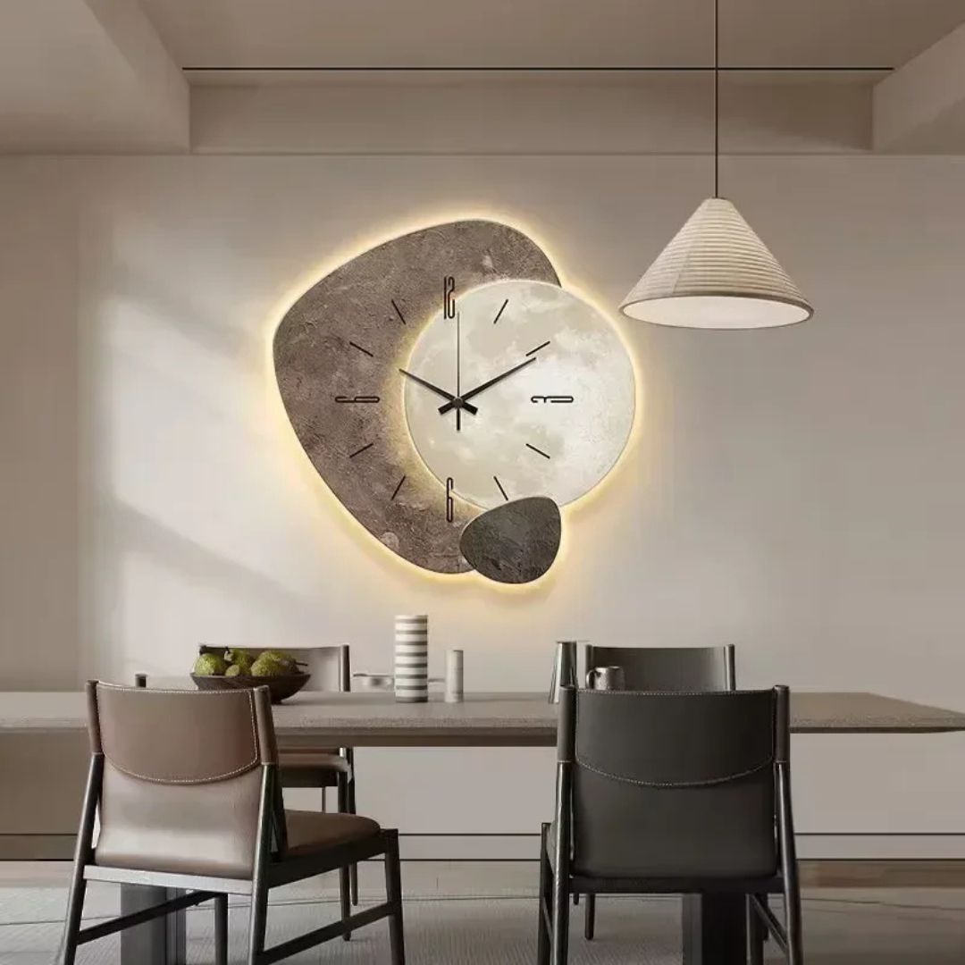 LunaWood wandklok - Natuurlijke elegantie met een zachte LED-gloed