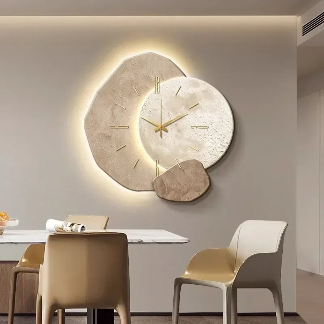 LunaWood wandklok - Natuurlijke elegantie met een zachte LED-gloed
