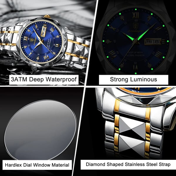 Luxe Waterdichte Herenhorloge van Premium Merk met Luminous Functie