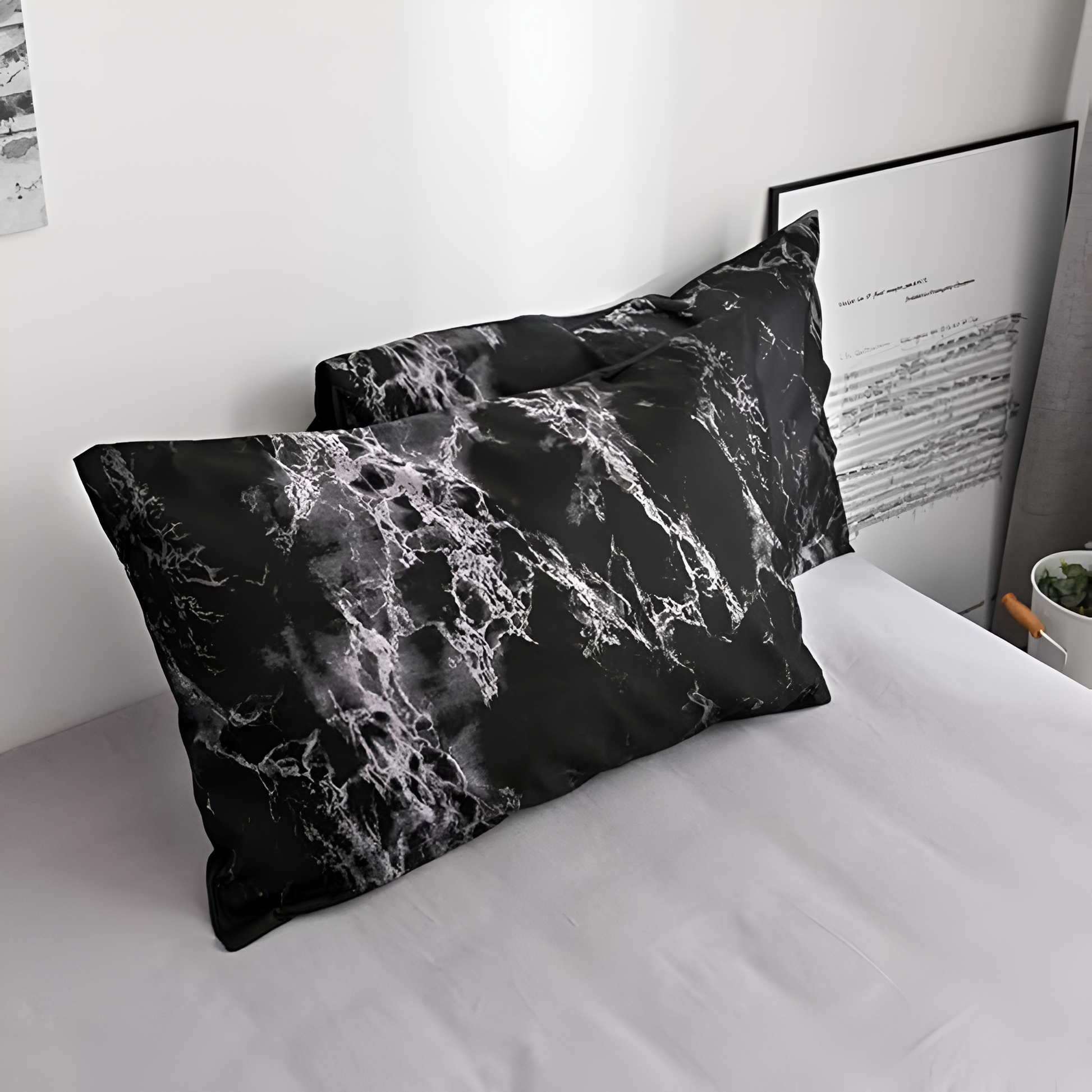 Luxe Zwart Marmer | 3-delige Dekbedovertrek Sets