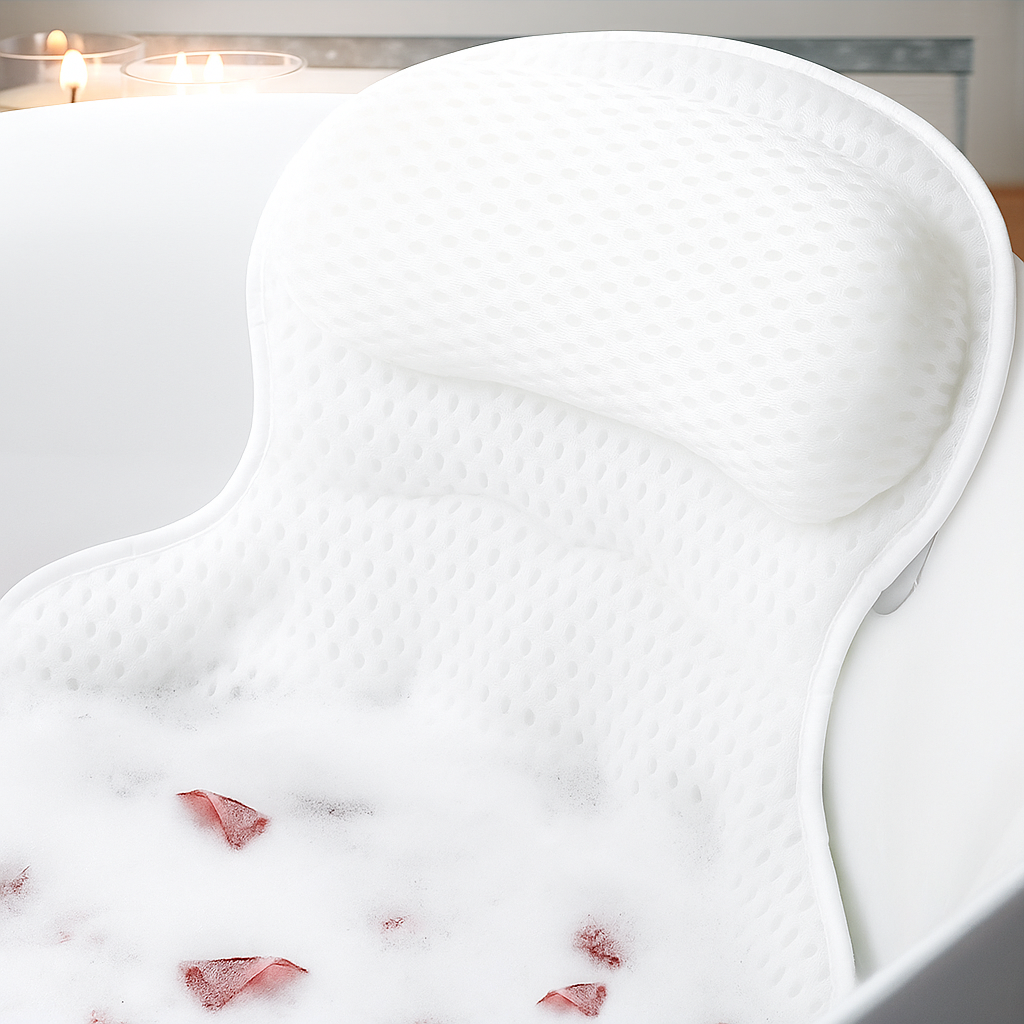 LuxieSpa 4D Luxe Badkussen - Ademend Kussen met Nek- en Rugsteun voor een Ontspannend Bad