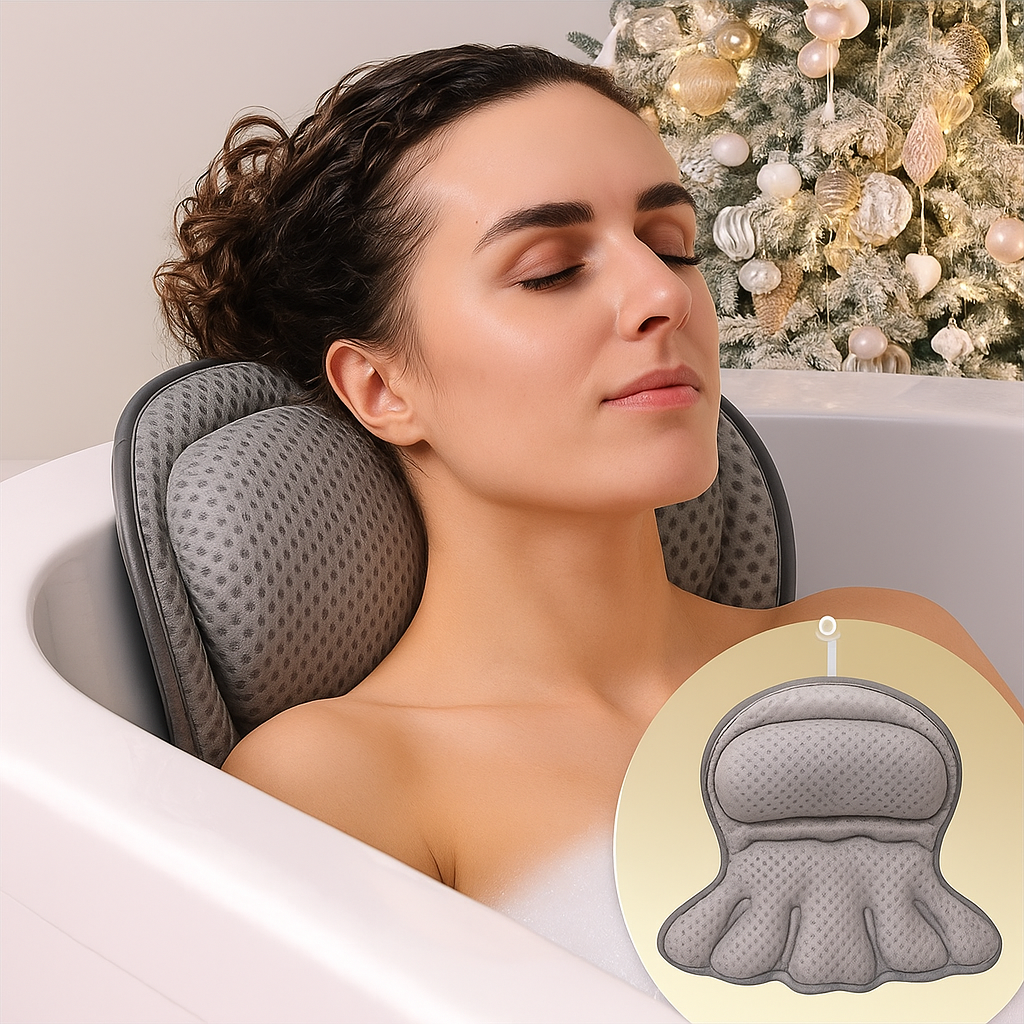 LuxieSpa 4D Luxe Badkussen - Ademend Kussen met Nek- en Rugsteun voor een Ontspannend Bad
