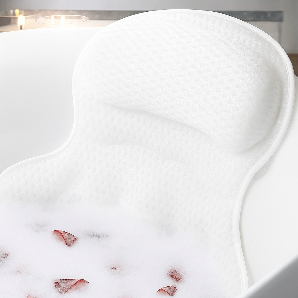 LuxieSpa 4D Luxe Badkussen - Ademend Kussen met Nek- en Rugsteun voor een Ontspannend Bad