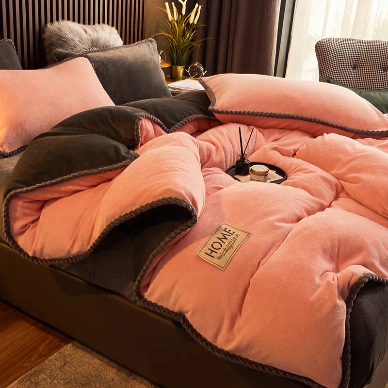 Luxueuze Velours Fleece Dekbedovertrek Set - PlushHaven