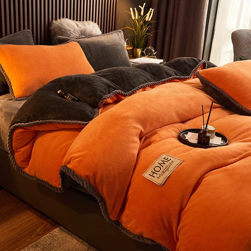Luxueuze Velours Fleece Dekbedovertrek Set - PlushHaven