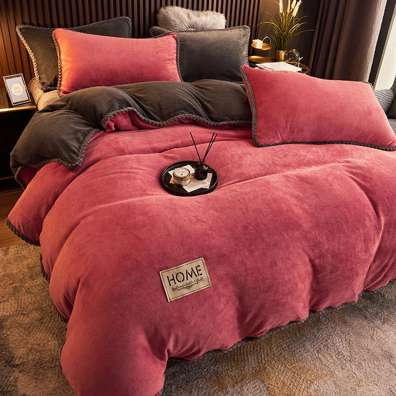 Luxueuze Velours Fleece Dekbedovertrek Set - PlushHaven