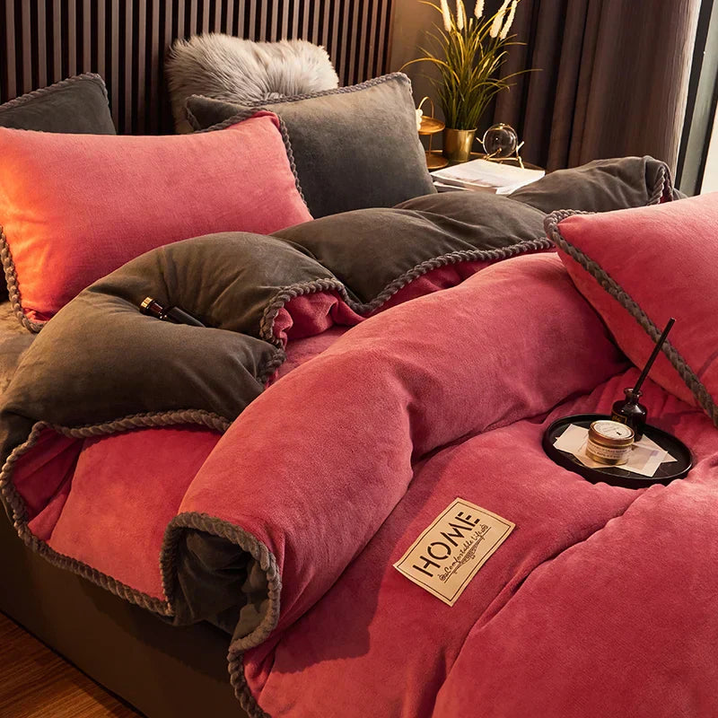 Luxueuze Velours Fleece Dekbedovertrek Set - PlushHaven