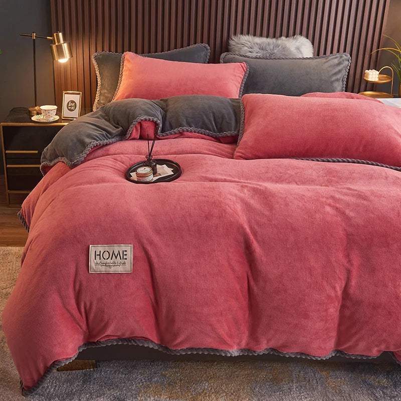 Luxueuze Velours Fleece Dekbedovertrek Set - PlushHaven