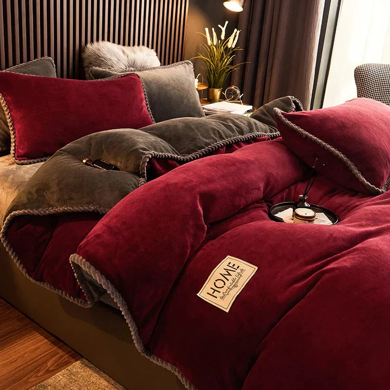 Luxueuze Velours Fleece Dekbedovertrek Set - PlushHaven