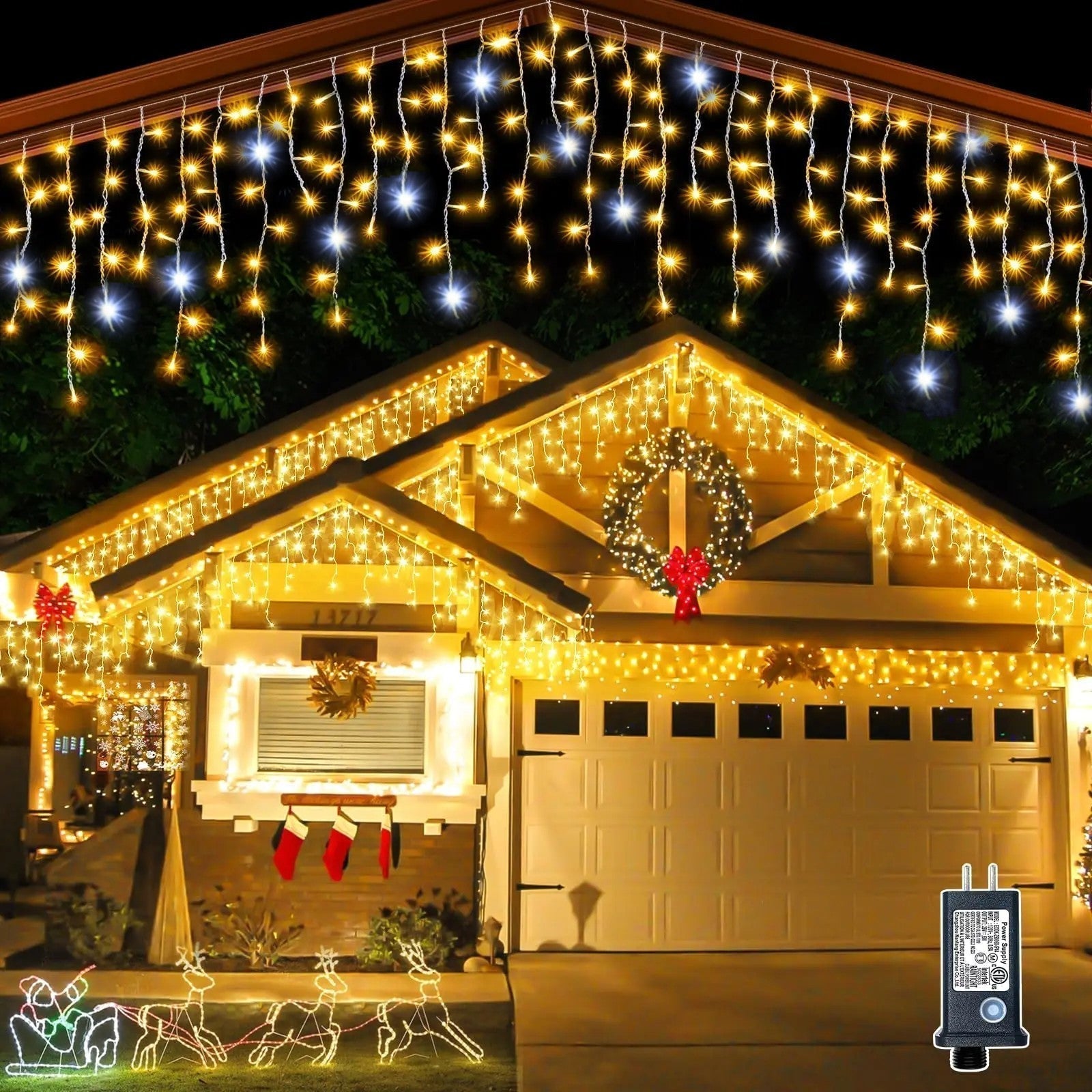 Magische Lichtgordijnen met Twinkelende LED Lichten – Warm Wit