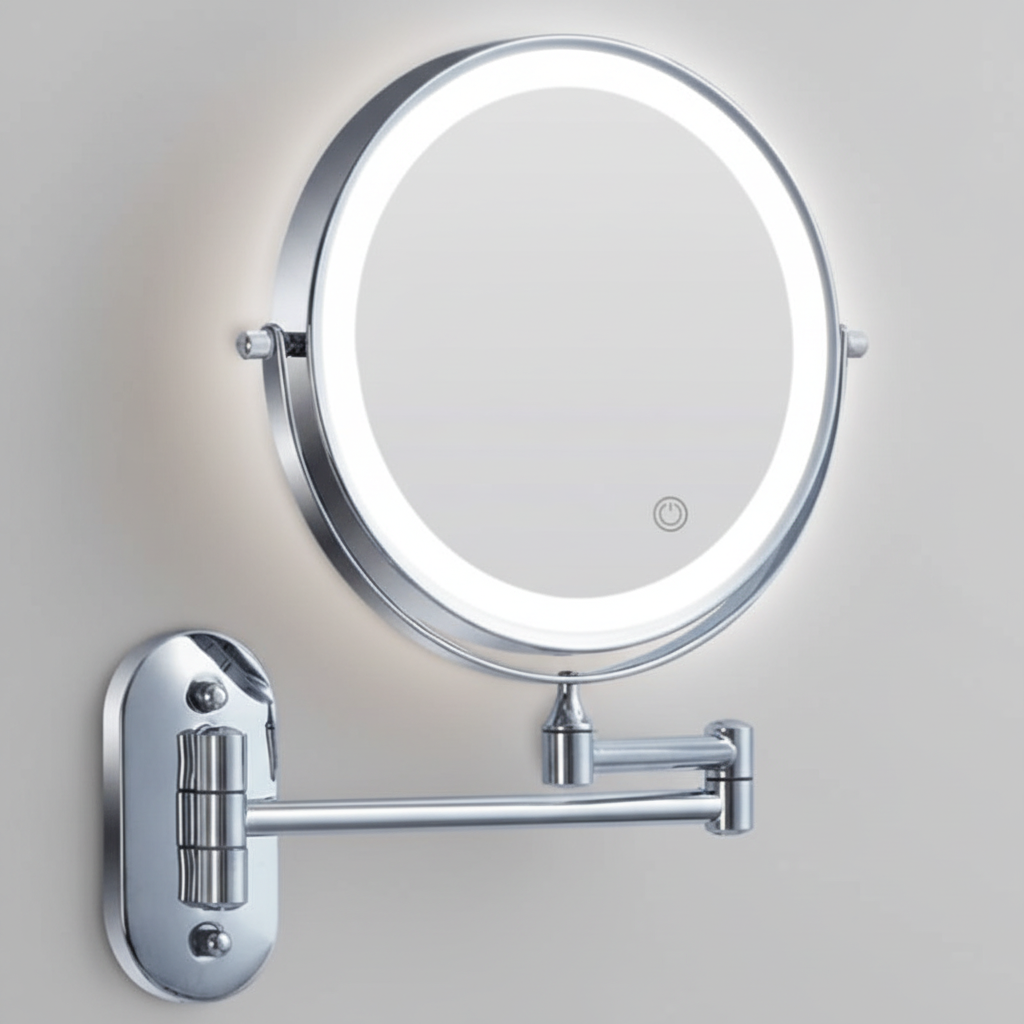 MAGNIFILUX – LED Vergrotende Spiegel met Verstelbare Verlichting en Oplaadbare Batterij