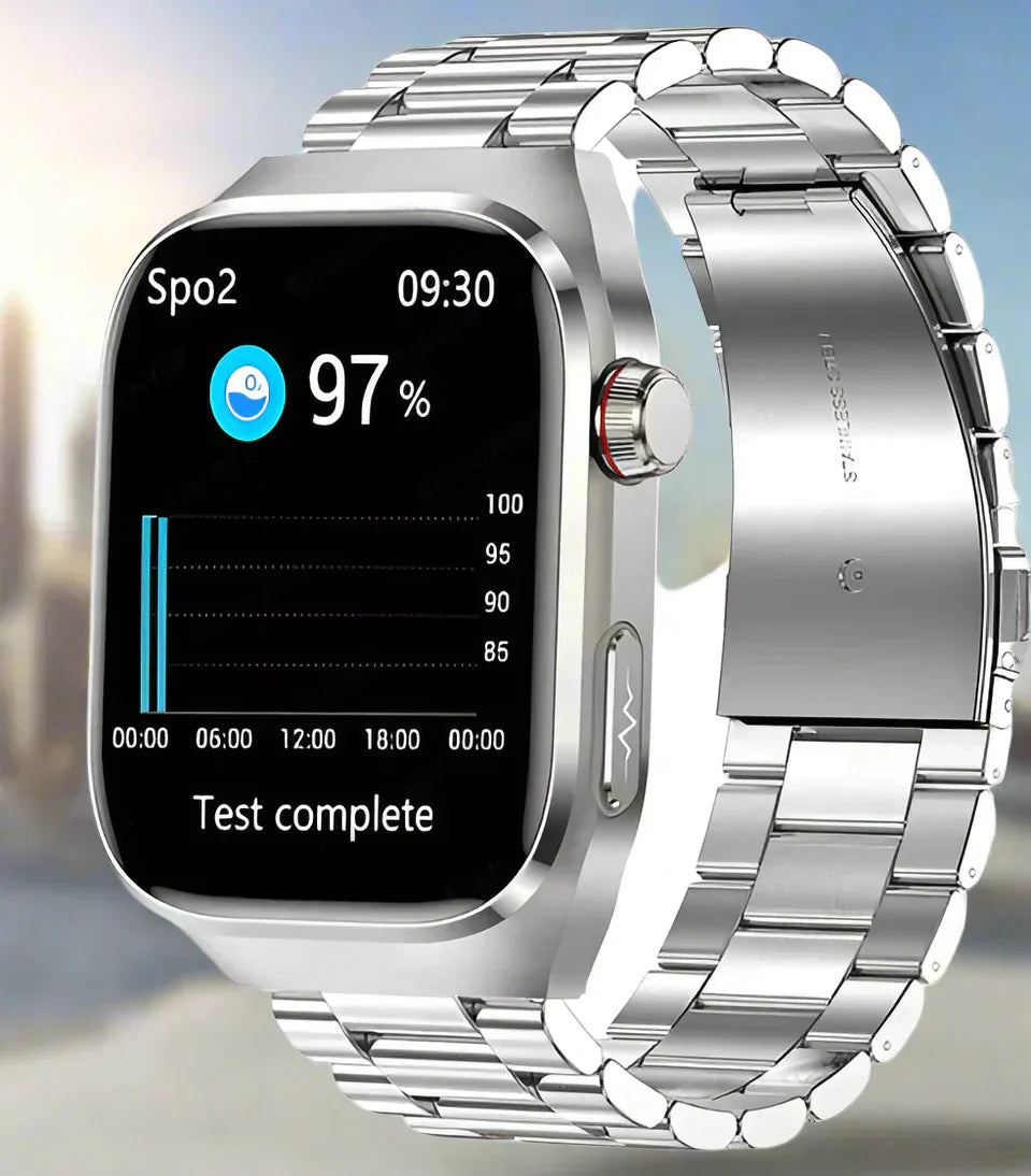 Maxwell Gezondheid Smartwatch – Bloedglucose, Urinezuur, ECG+PPG, & Bluetooth Oproep