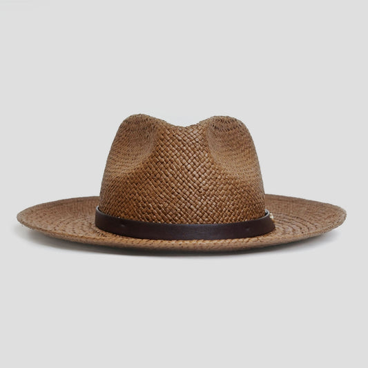 Moderne minimalistische strooien fedora hoed – Koffie