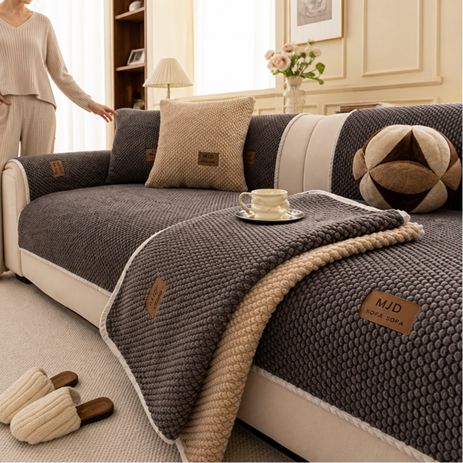 Modulaire antislip bankhoes van chenille