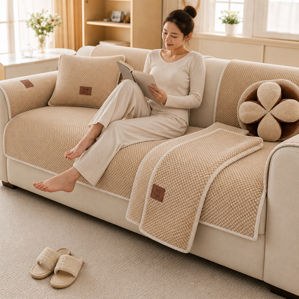 Modulaire antislip bankhoes van chenille