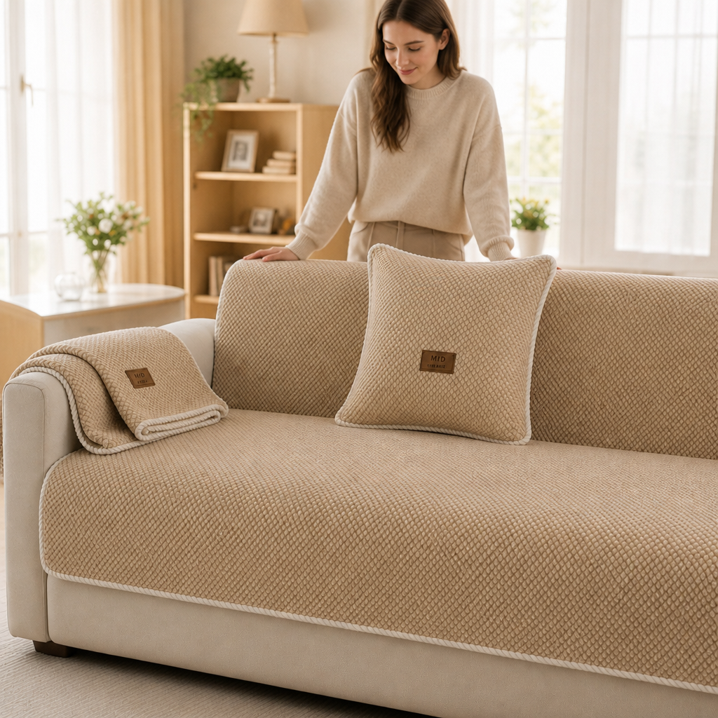 Modulaire antislip bankhoes van chenille