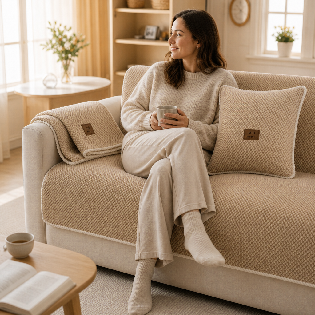 Modulaire antislip bankhoes van chenille