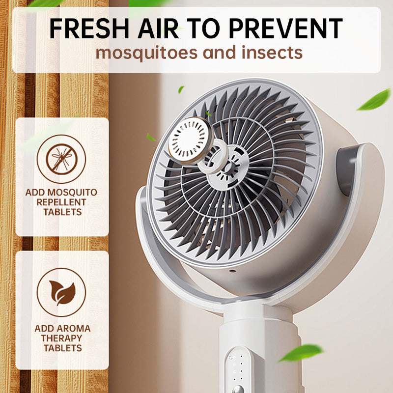 Motor Staande Ventilator, 20 dB Zeer Stille Ventilator, 30 m Gooi Afstand, 2465 m³/h Luchtvolume, Ventilator met Afstandsbediening & Koeling | Emeja