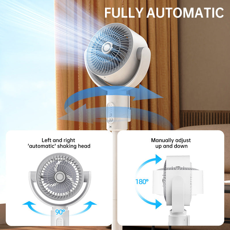 Motor Staande Ventilator, 20 dB Zeer Stille Ventilator, 30 m Gooi Afstand, 2465 m³/h Luchtvolume, Ventilator met Afstandsbediening & Koeling | Emeja
