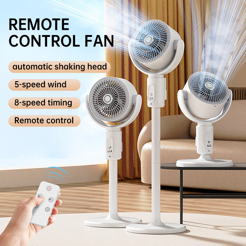 Motor Staande Ventilator, 20 dB Zeer Stille Ventilator, 30 m Gooi Afstand, 2465 m³/h Luchtvolume, Ventilator met Afstandsbediening & Koeling | Emeja