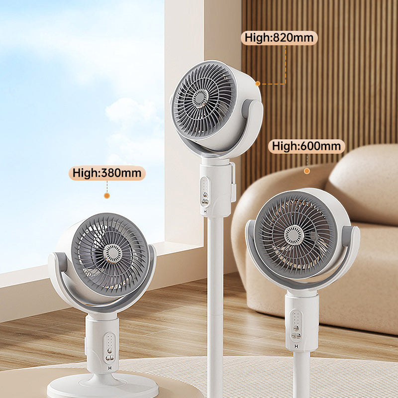 Motor Staande Ventilator, 20 dB Zeer Stille Ventilator, 30 m Gooi Afstand, 2465 m³/h Luchtvolume, Ventilator met Afstandsbediening & Koeling | Emeja
