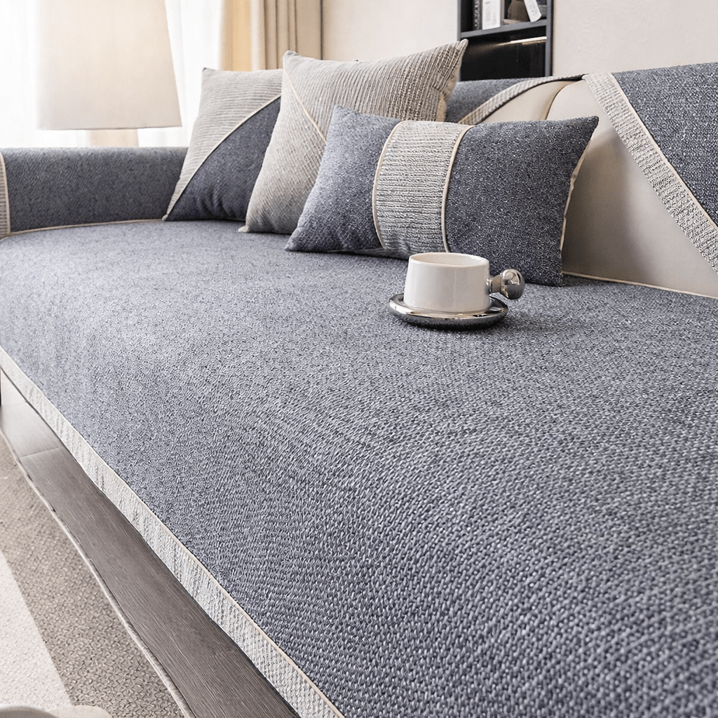 NATURWEFT – Antislip katoenen-linnen bankhoes voor alle seizoenen