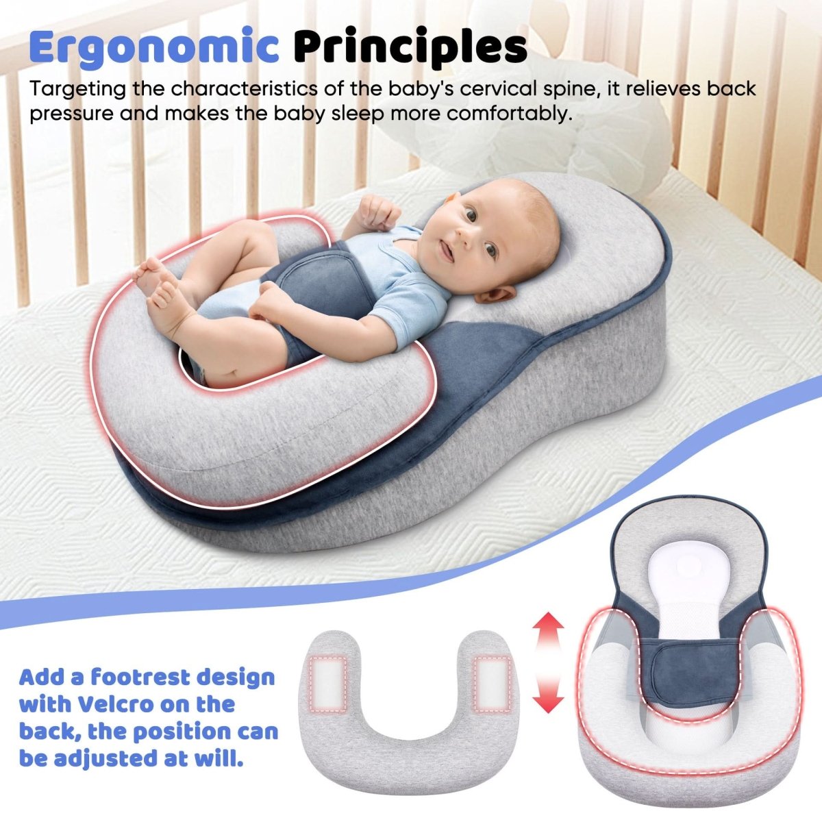 NESTLENAP Babykussen – Ergonomisch Kussen voor Veilige Baby Slaap