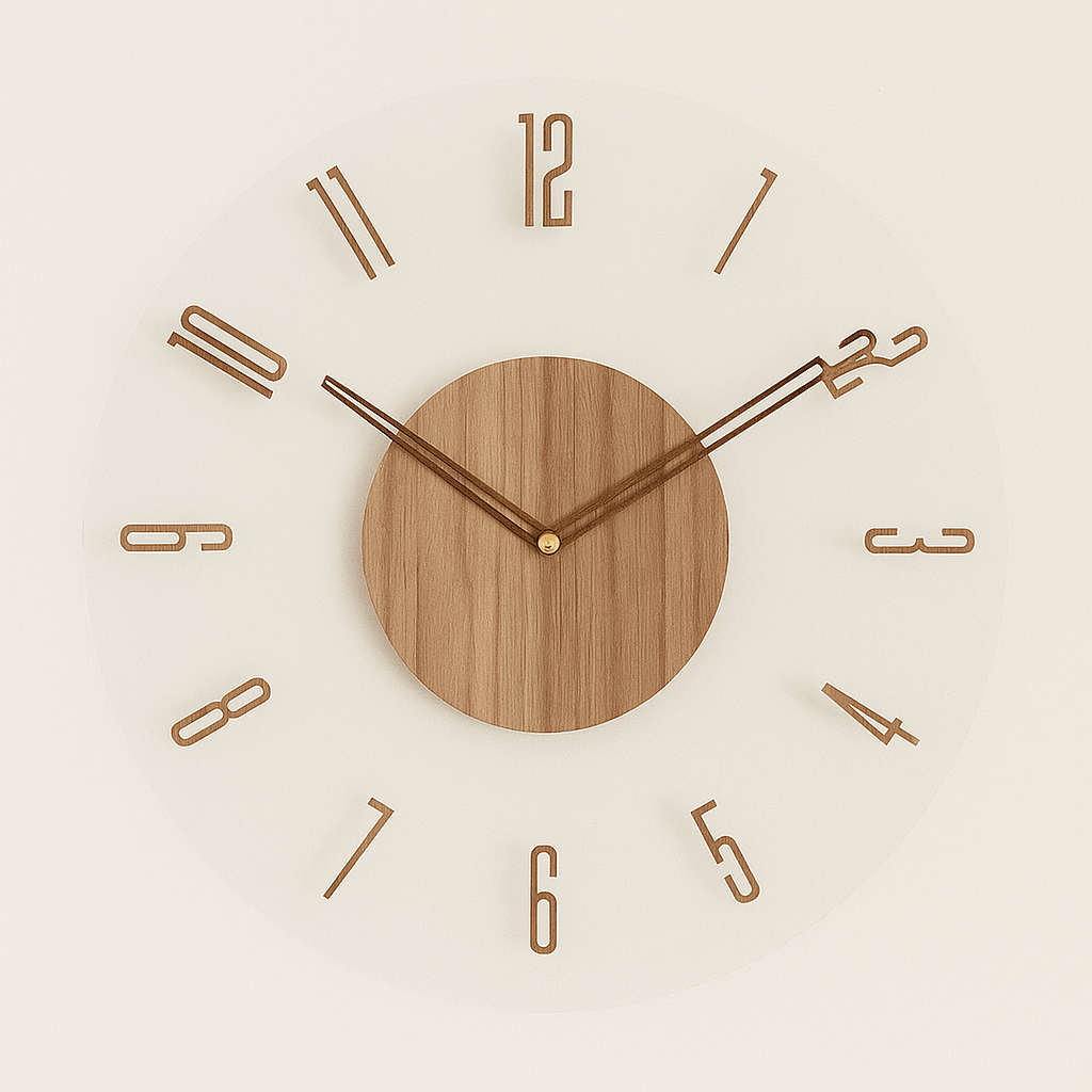 NORDIC CLOCK - Stille houten wandklok in een minimalistisch ontwerp