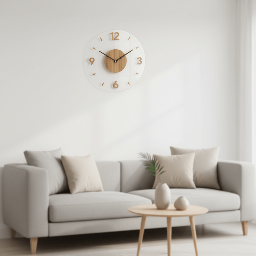 NORDIC CLOCK - Stille houten wandklok in een minimalistisch ontwerp
