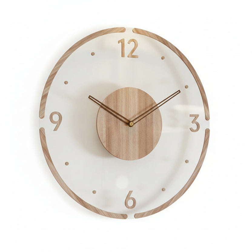 NORDIC CLOCK - Stille houten wandklok in een minimalistisch ontwerp