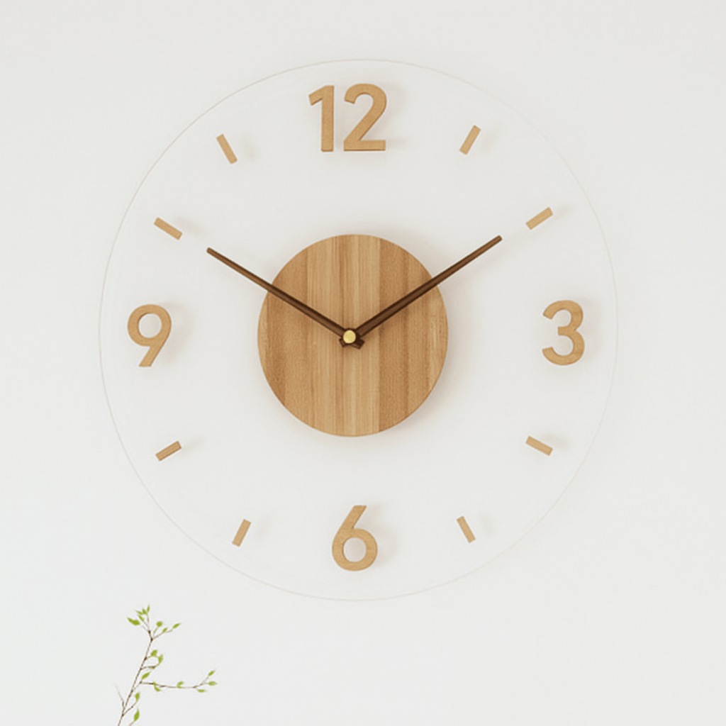 NORDIC CLOCK - Stille houten wandklok in een minimalistisch ontwerp