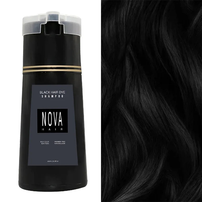 NovaHair Kleur+ Kleurshampoo – Langdurige Dekking Zonder Ammoniak, Eenvoudige Toepassing, 5 Beschikbare Kleuren